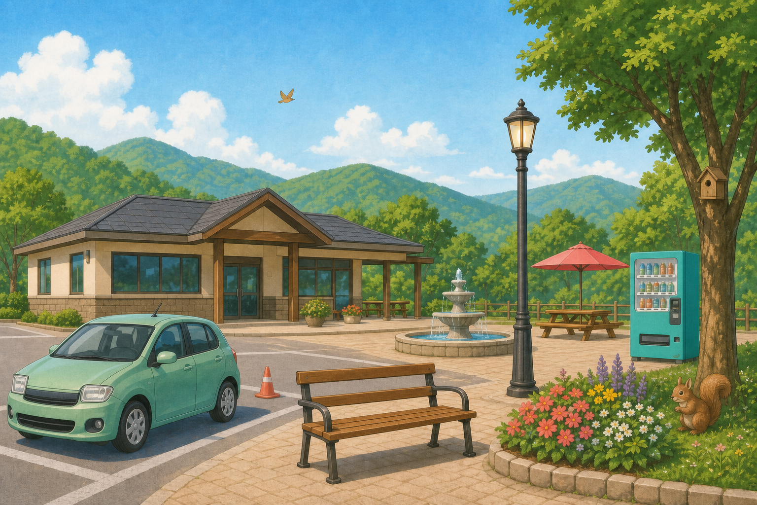 지역 명소에서 열 군데가 다른 비교 그림